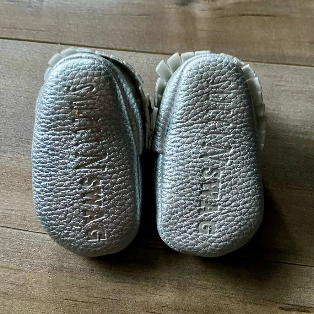 Sweet N Swag Moccasins, Metallic Silver